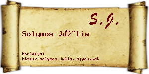 Solymos Júlia névjegykártya