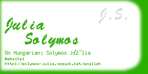 julia solymos business card